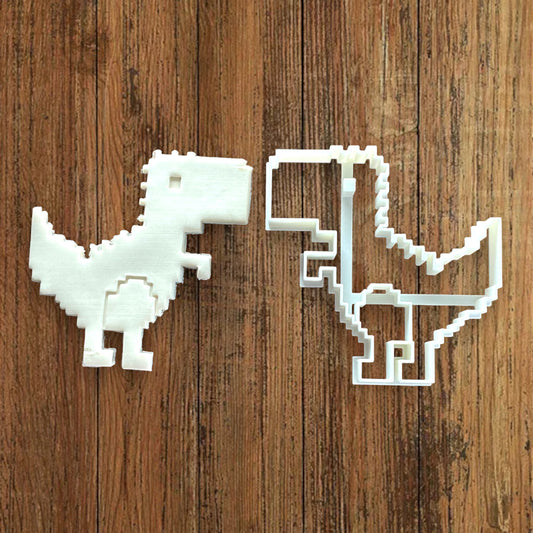 Emporte-pièce - Dino pixel art - pâte à sucre, pâte à modeler-Décoration gâteau-Fait maison-France 3D